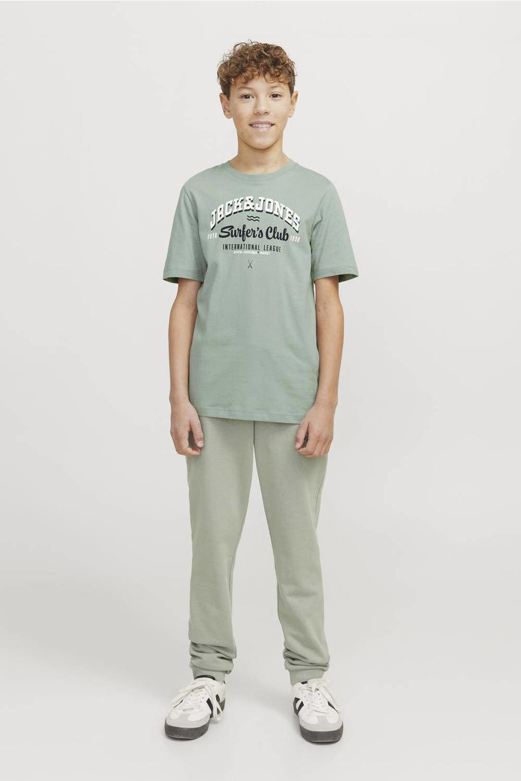 JACK & JONES JUNIOR T-shirt JJELOGO met logo zachtgroen