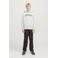 JACK & JONES JUNIOR hoodie JJECALEB VARSITY met logo wit melange