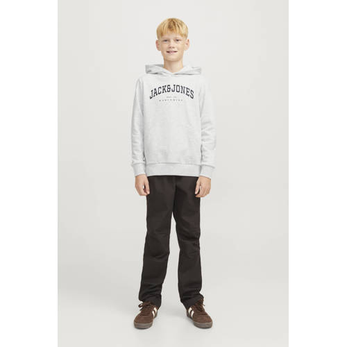 JACK & JONES JUNIOR hoodie JJECALEB VARSITY met logo wit melange afbeelding