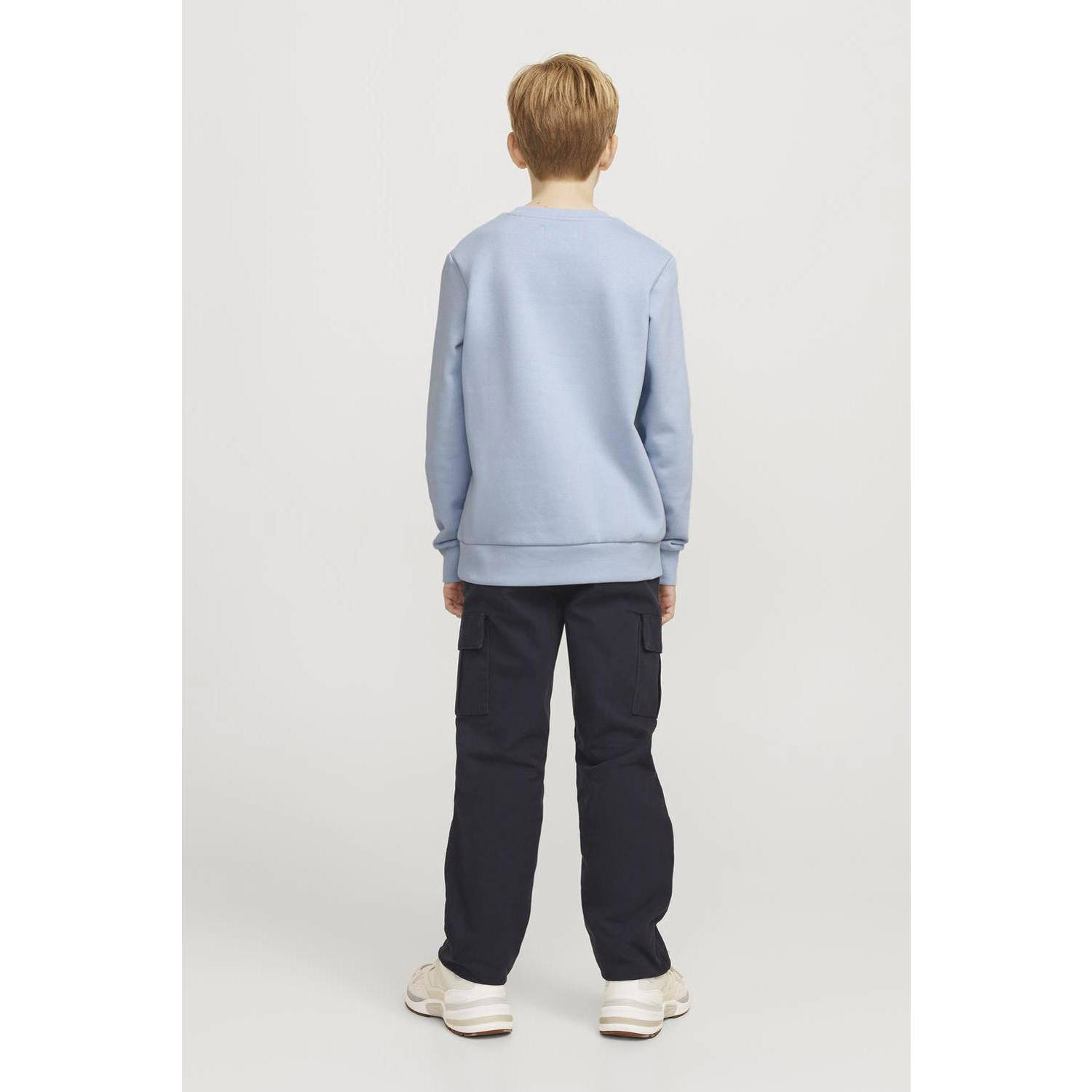 JACK & JONES JUNIOR sweater JJECALEB met logo lichtblauw