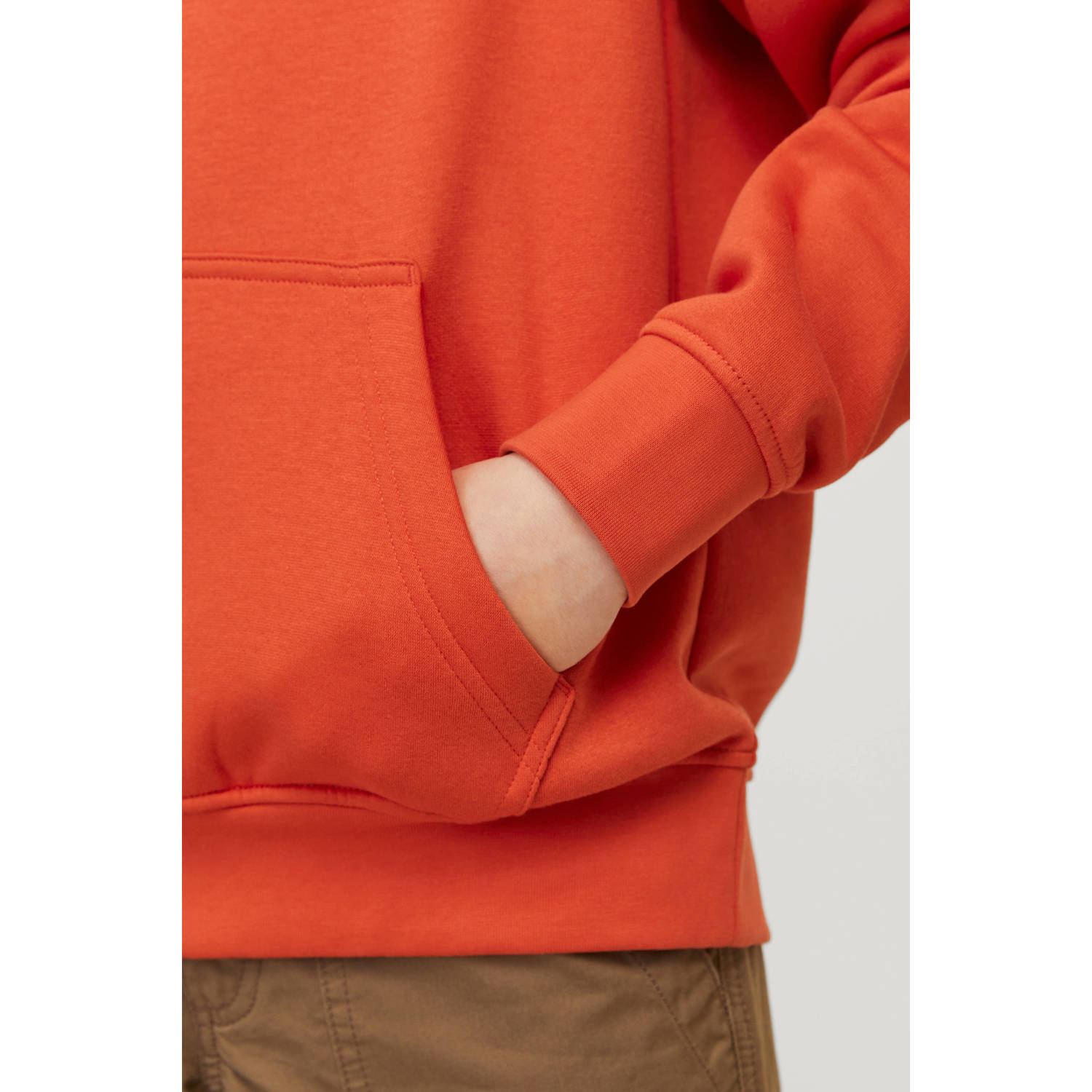 JACK & JONES JUNIOR hoodie JORVESTERBRO met tekst oranjerood