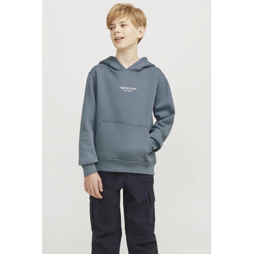 JACK & JONES JUNIOR hoodie JORVESTERBRO met tekst staalgrijs afbeelding