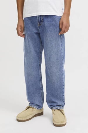high waist relaxed fit jeans medium blue denim