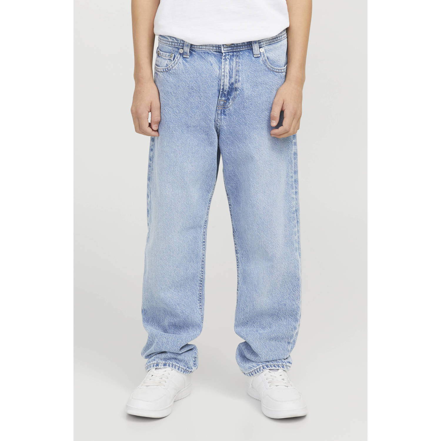 JACK & JONES JUNIOR relaxed high waist regular fit jeans light blue denim