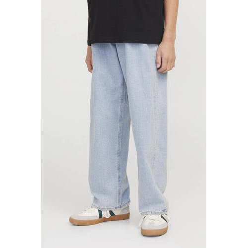JACK & JONES JUNIOR high waist baggy fit jeans light blue denim afbeelding