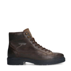 leren veterboots donkergrijs