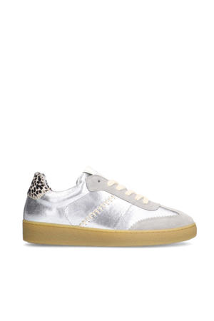 leren sneakers zilver