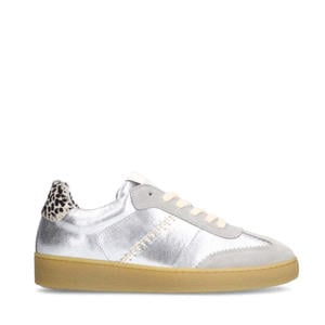 leren sneakers zilver