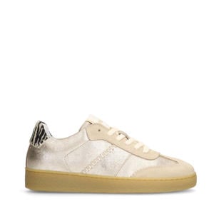 leren sneakers goud