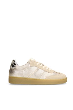 leren sneakers goud