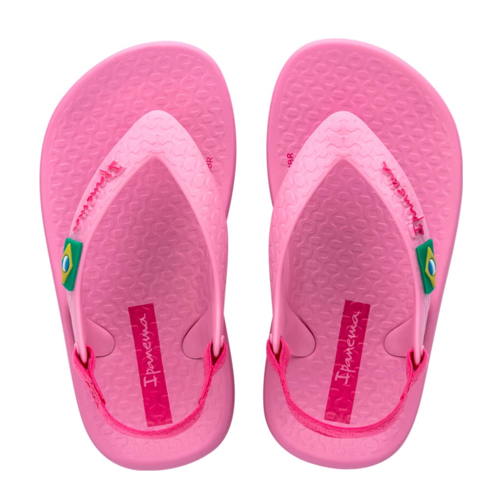 Roze meisjes Ipanema Anatomic Soft Baby teenslippers met hielbandje van 100% flexpand