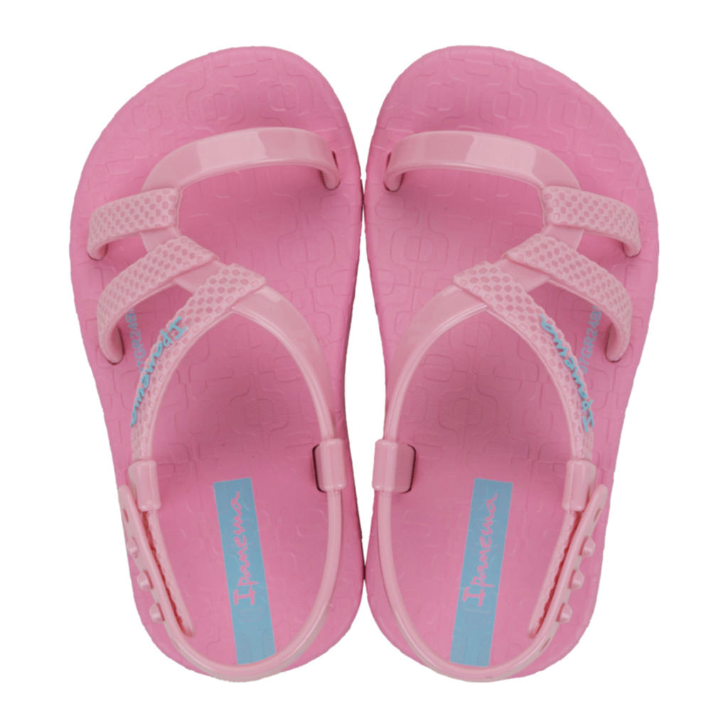 Roze meisjes Ipanema Ipanema Diversa Baby sandalen van rubber met drukknoop