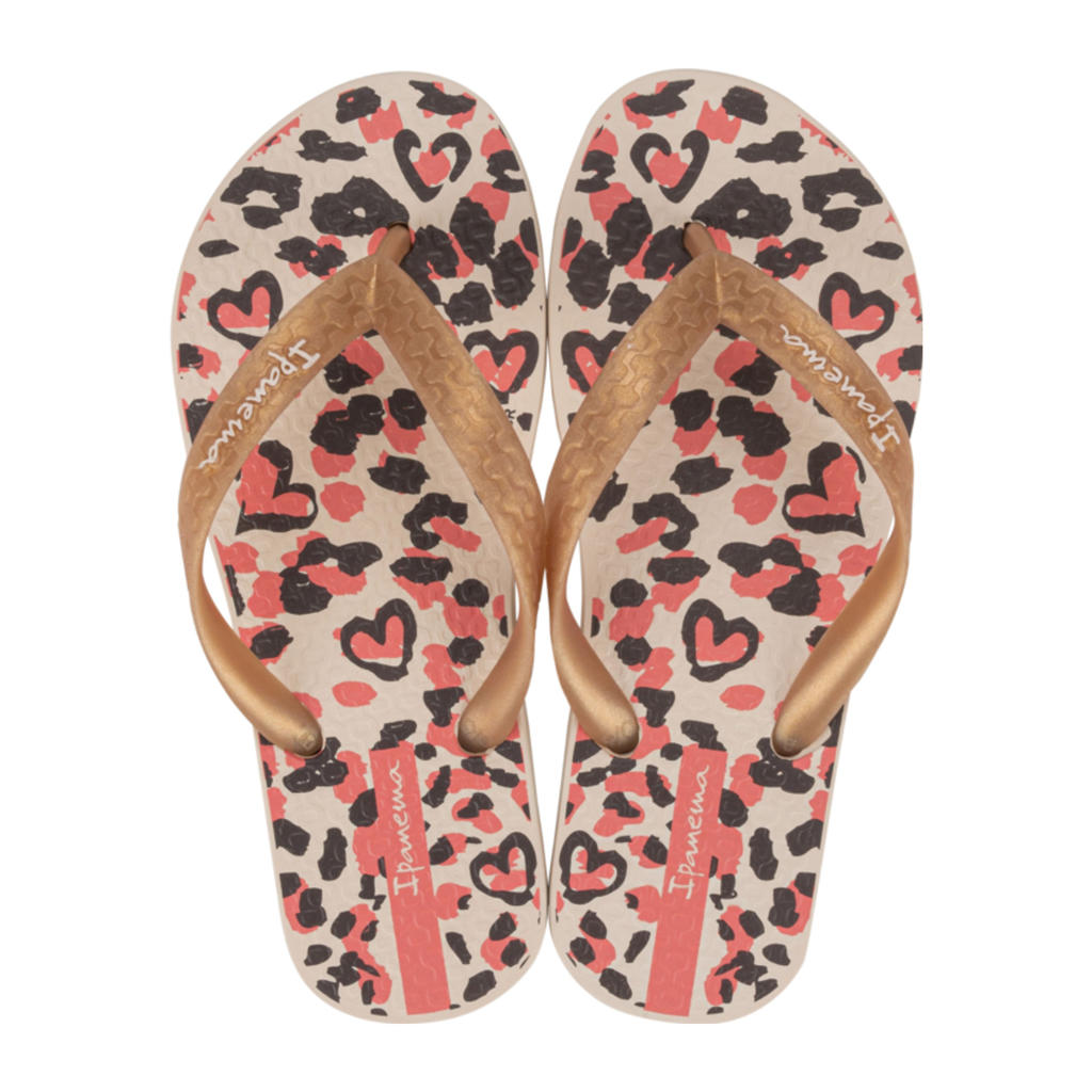 Beige en gouden meisjes Ipanema Temas teenslippers van polyester ()