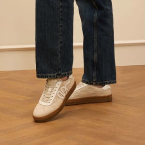 leren sneakers beige
