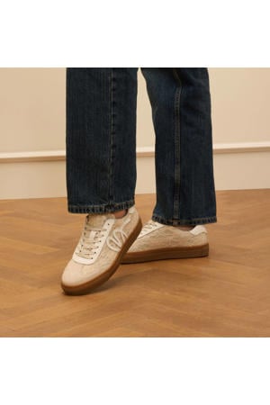 leren sneakers beige