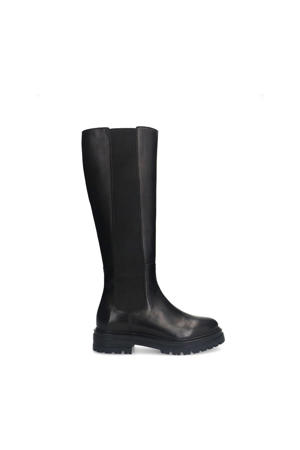 leren hoge laarzen zwart