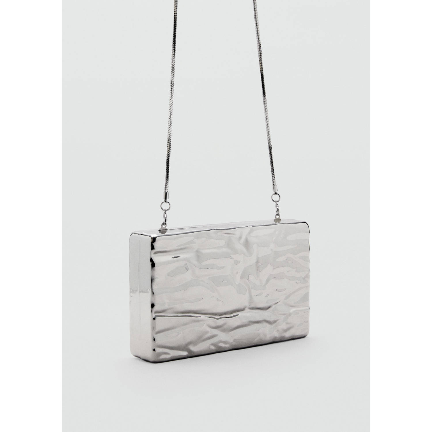 Mango clutch zilverkleurig