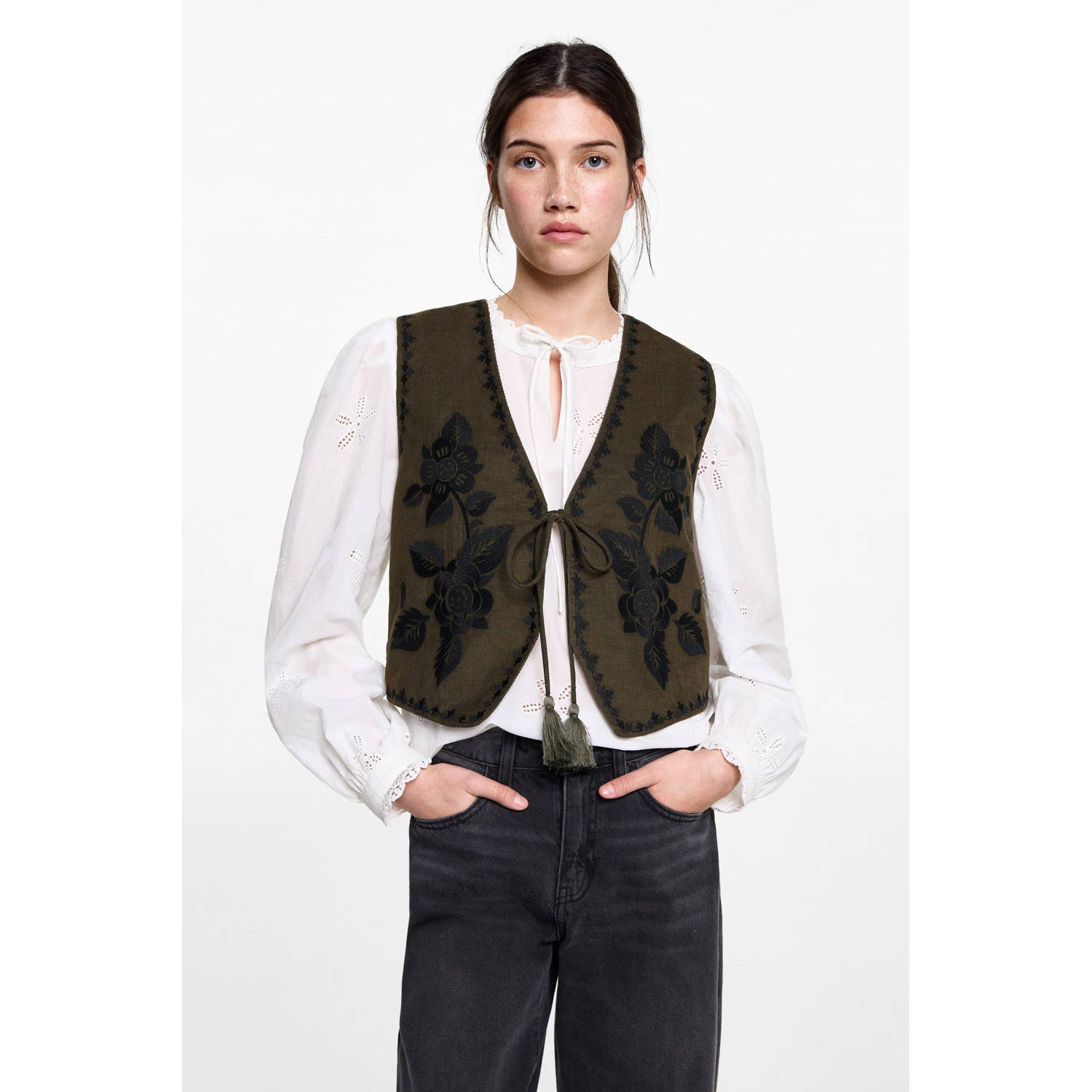 MANGO TEEN gilet groen