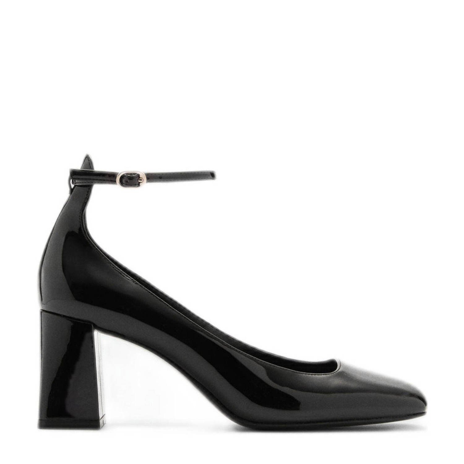 Mango lak pumps zwart