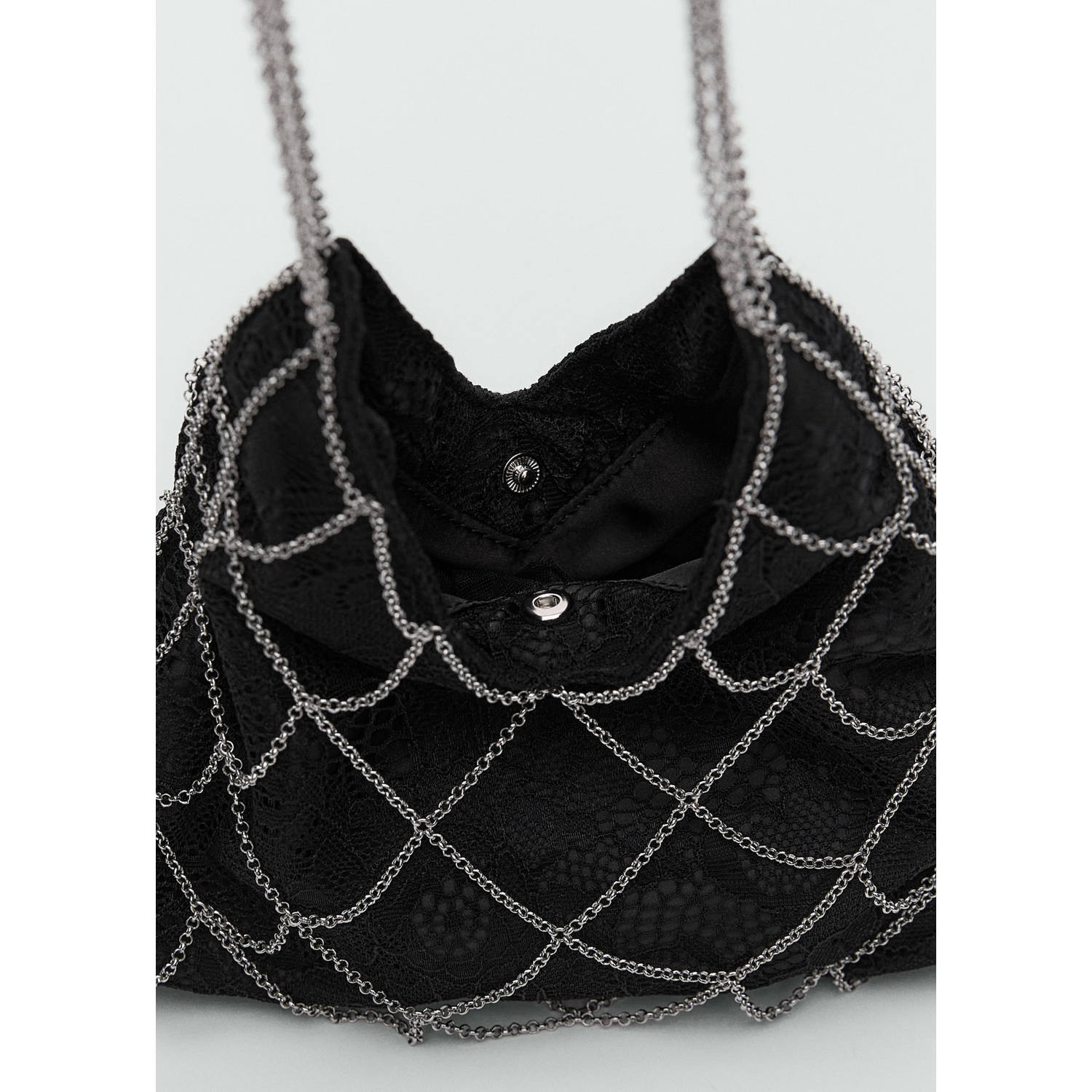 Mango schoudertas met strass zwart
