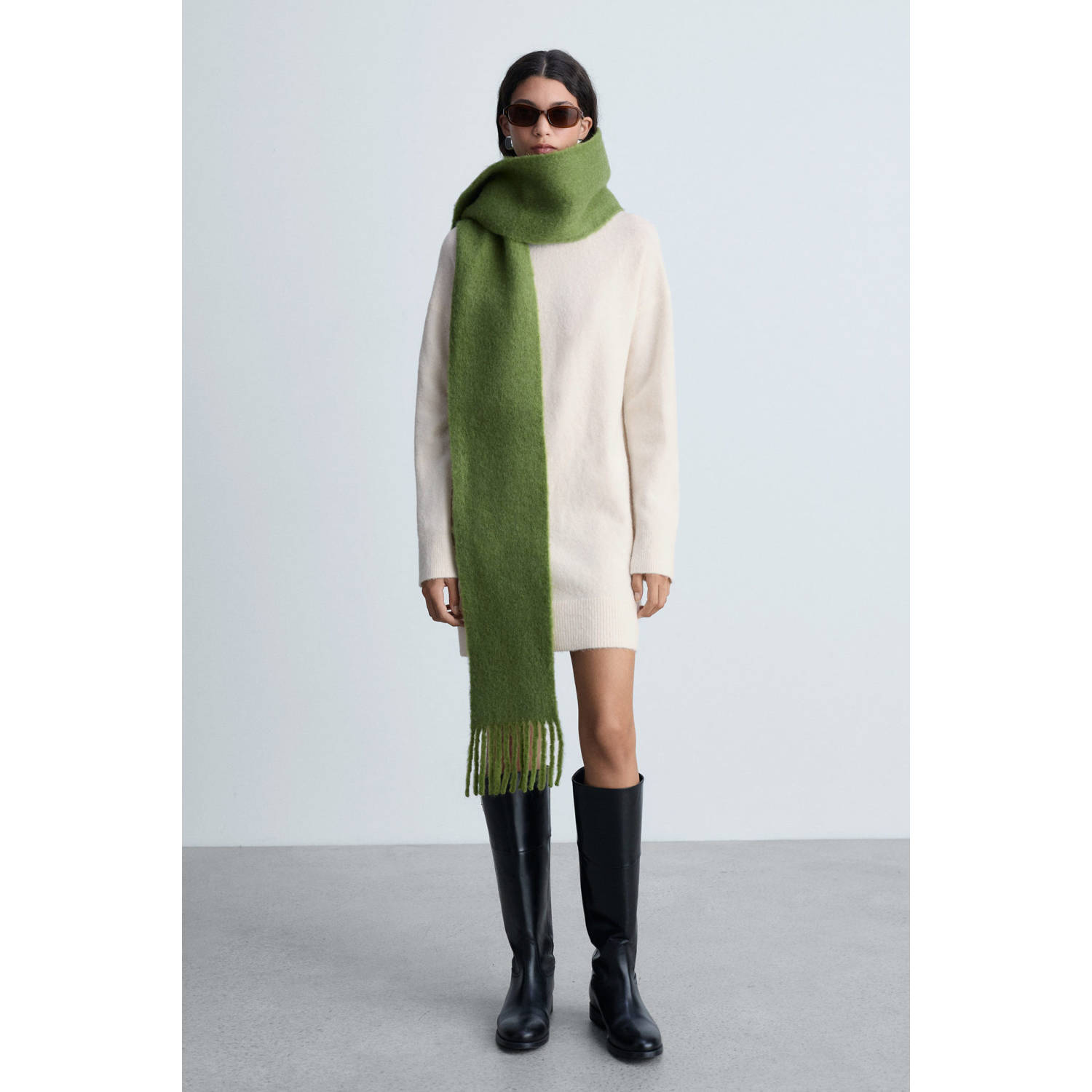 Mango jurk met col ecru
