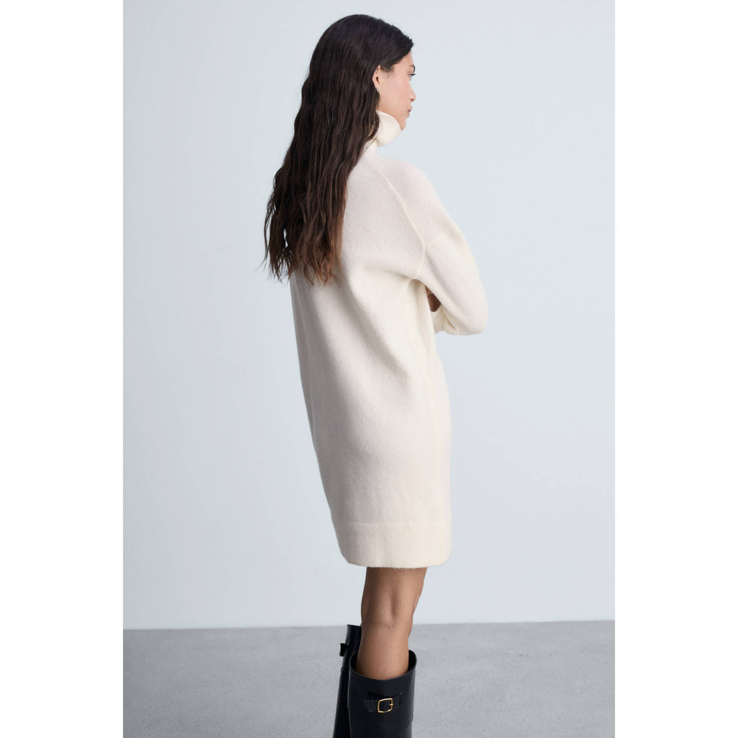 Mango jurk met col ecru