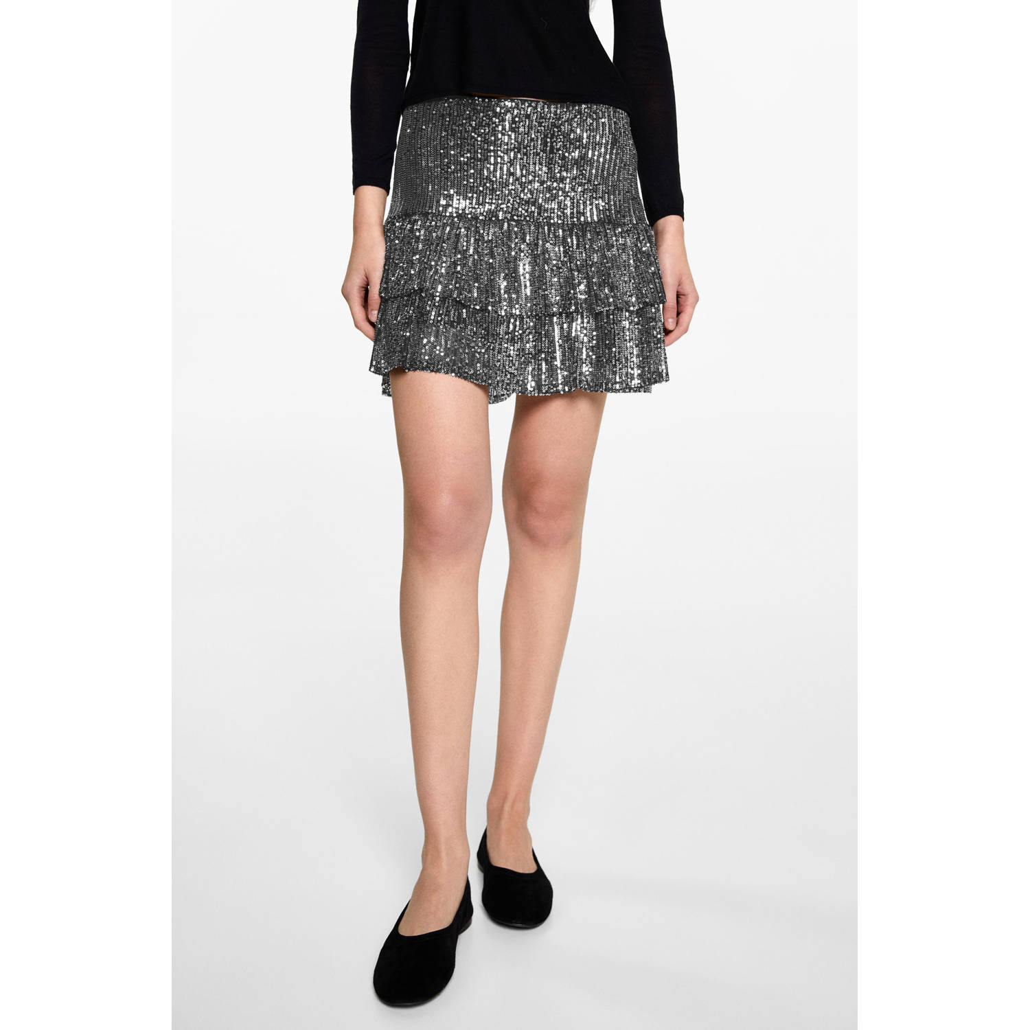 MANGO TEEN strokenrok zilver