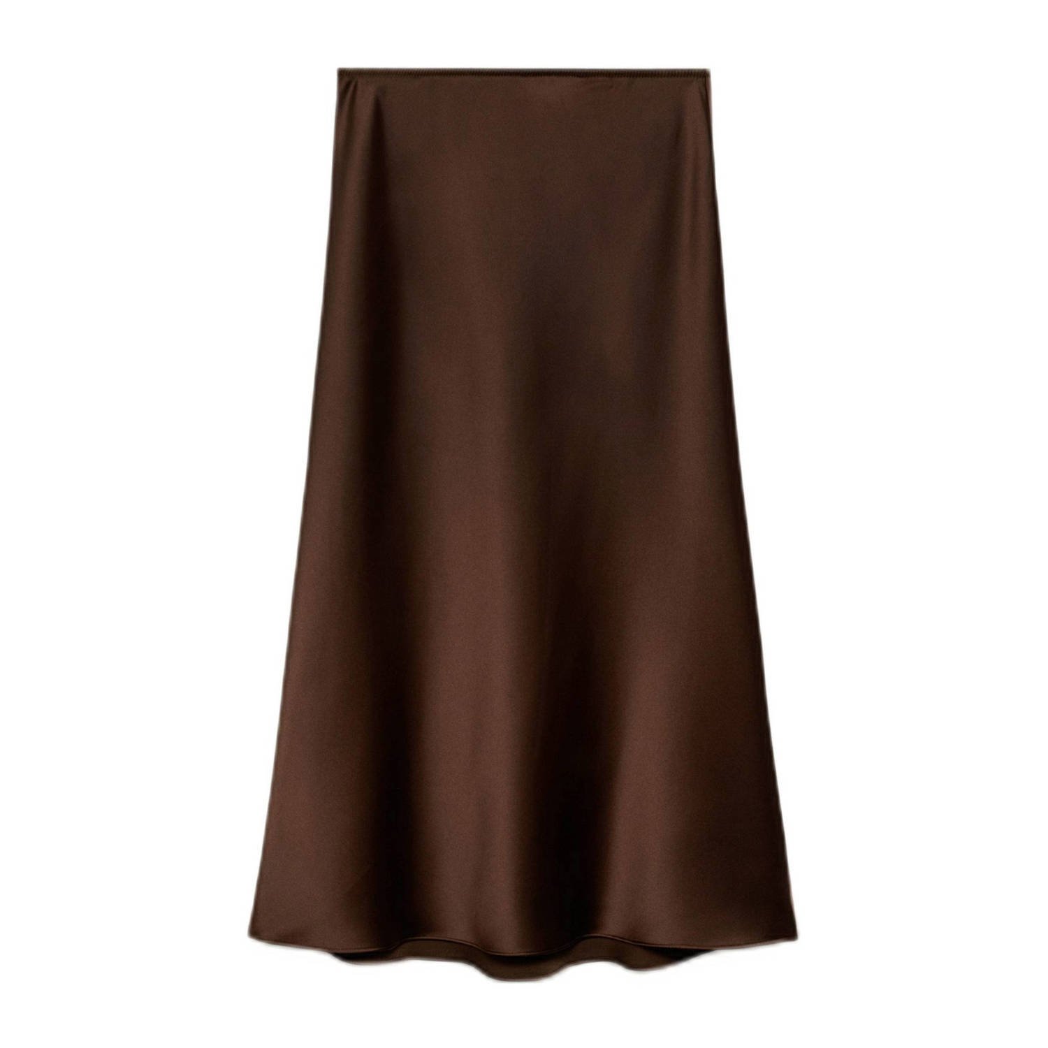 Mango midi rok donkerbruin