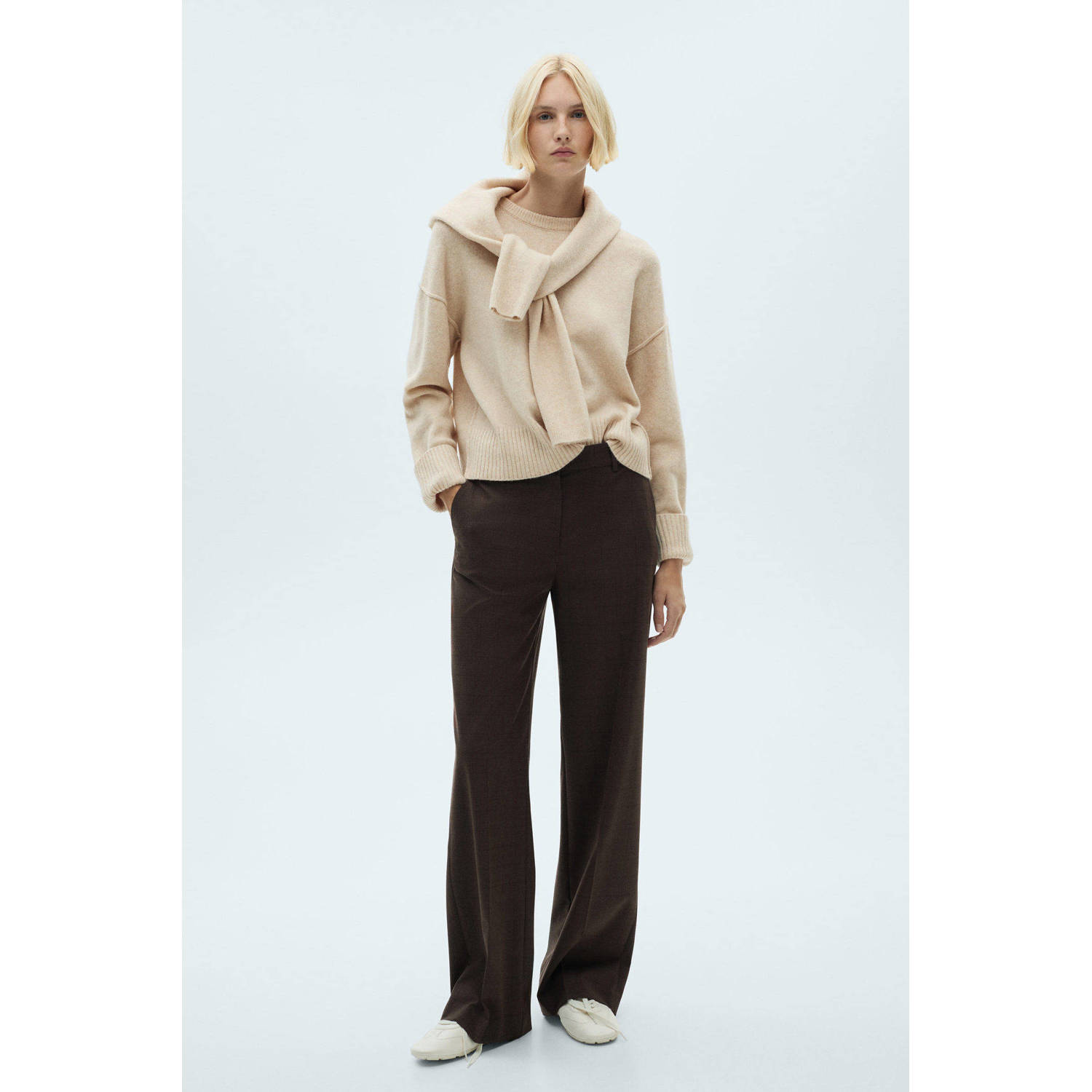 Mango gebreide trui beige