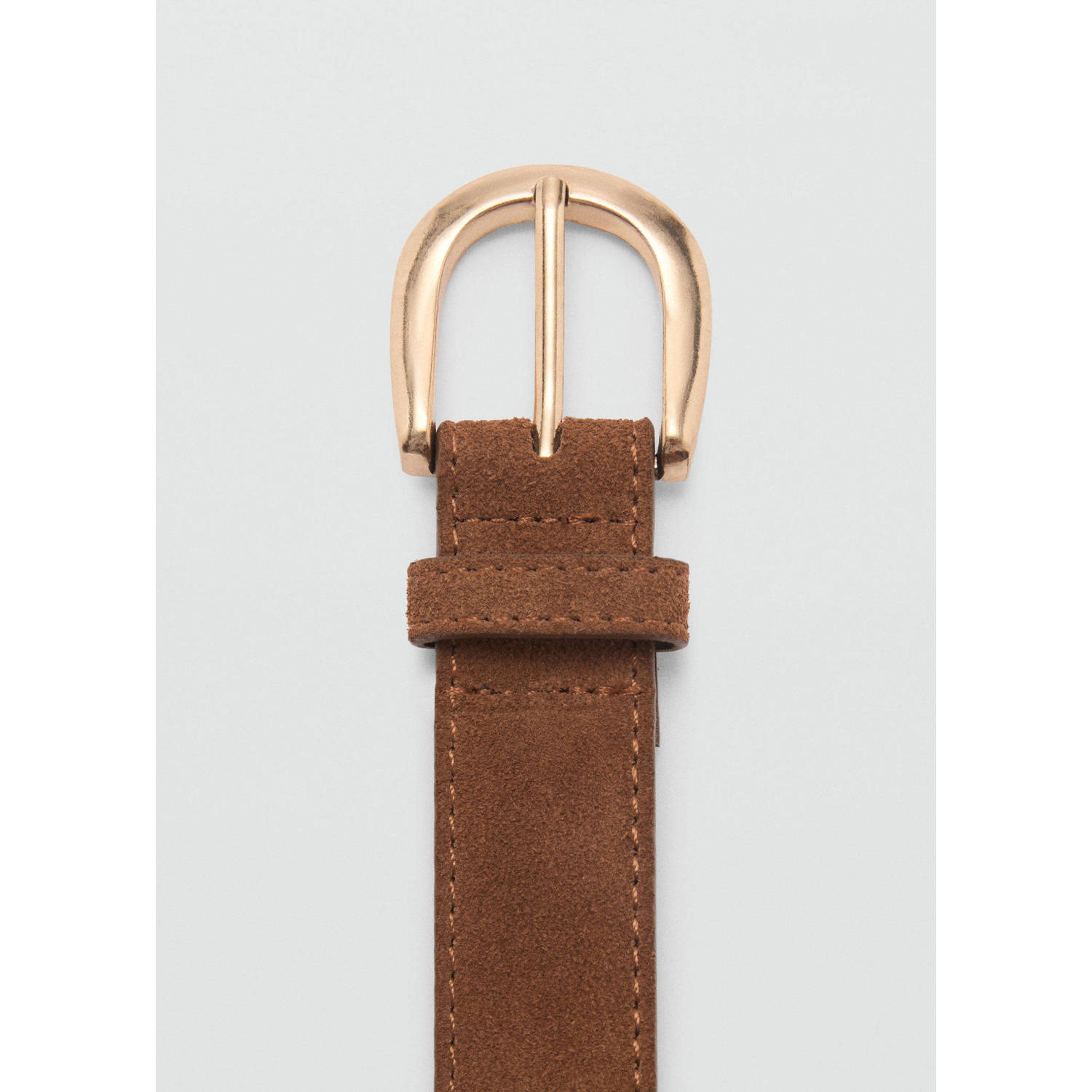 Mango suede riem bruin