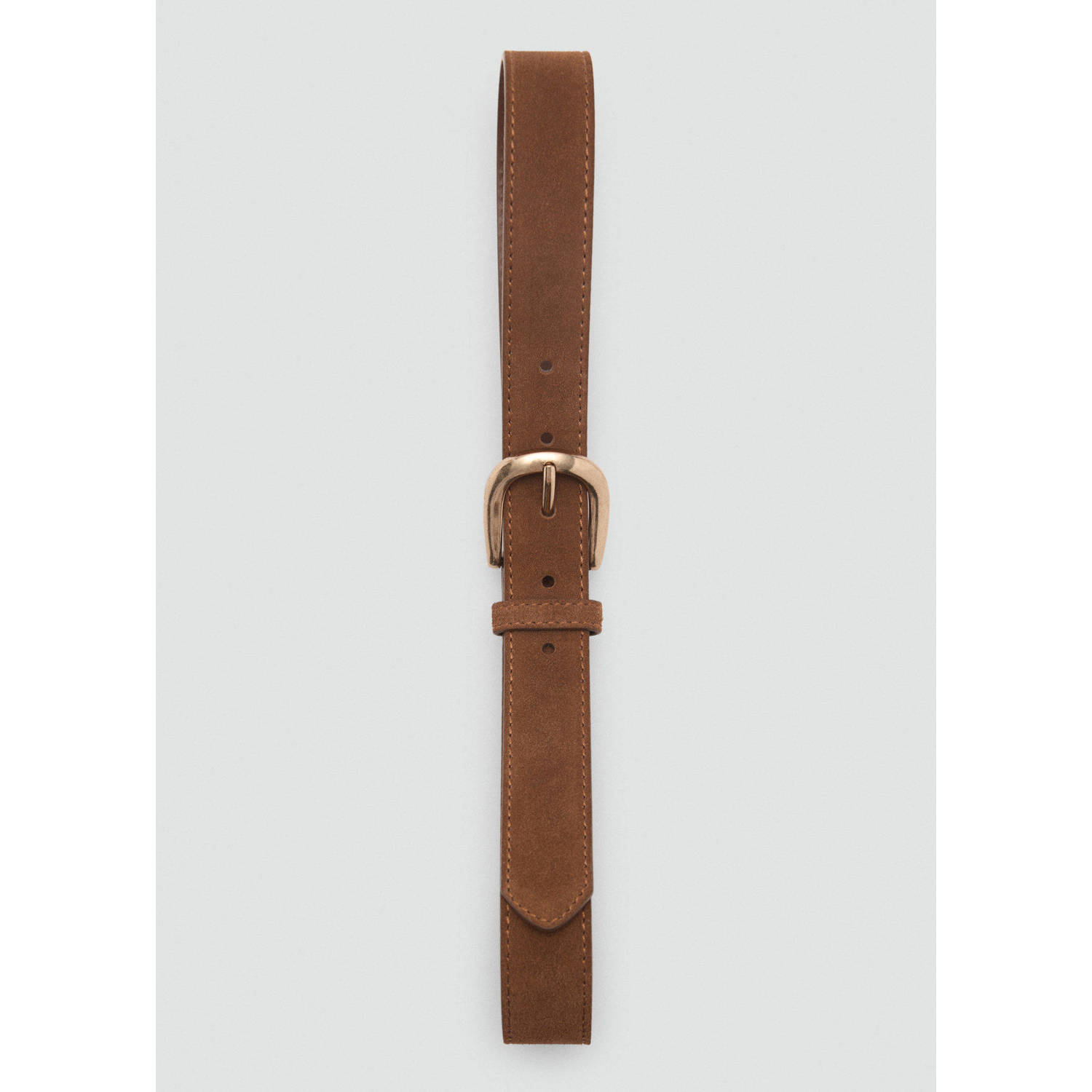 Mango suede riem bruin