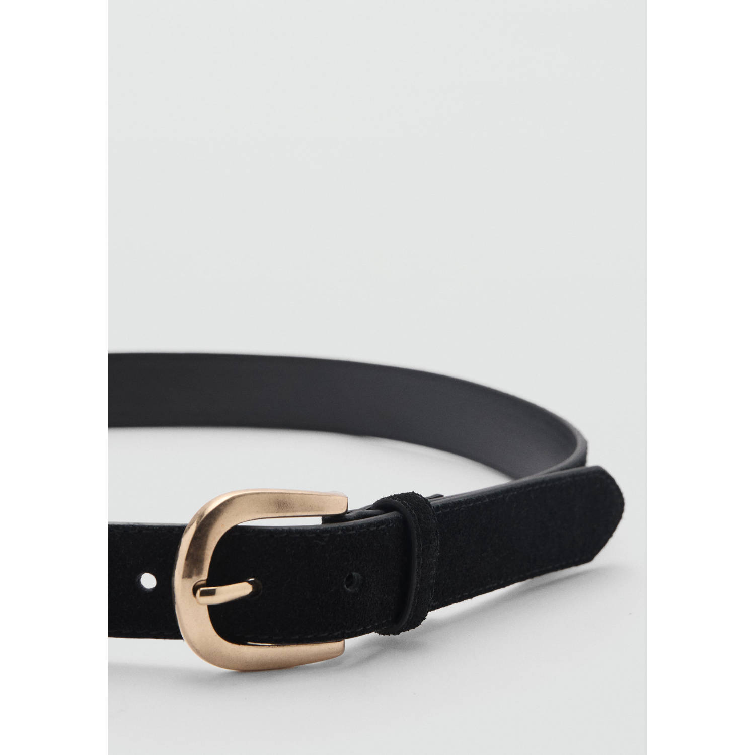 Mango suede riem zwart