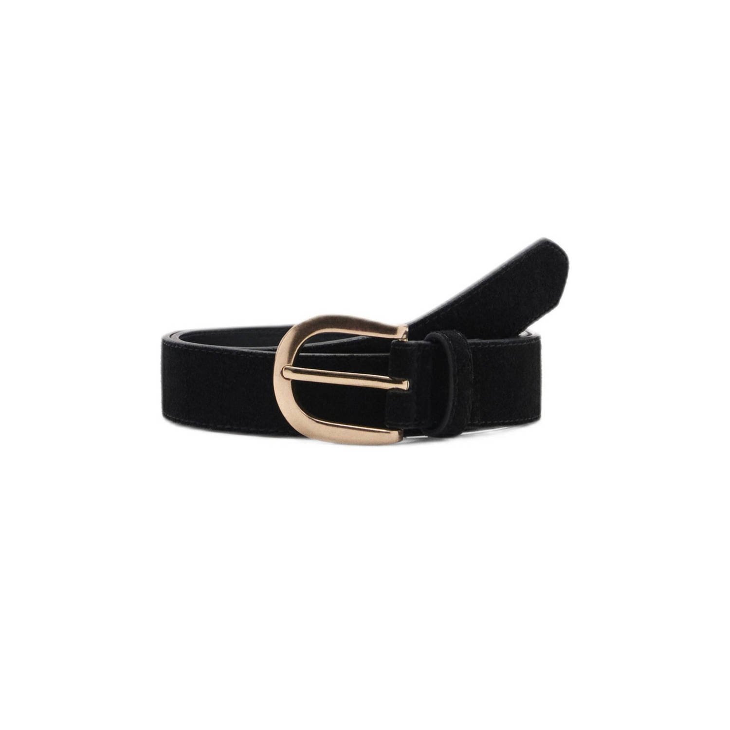 Mango suede riem zwart