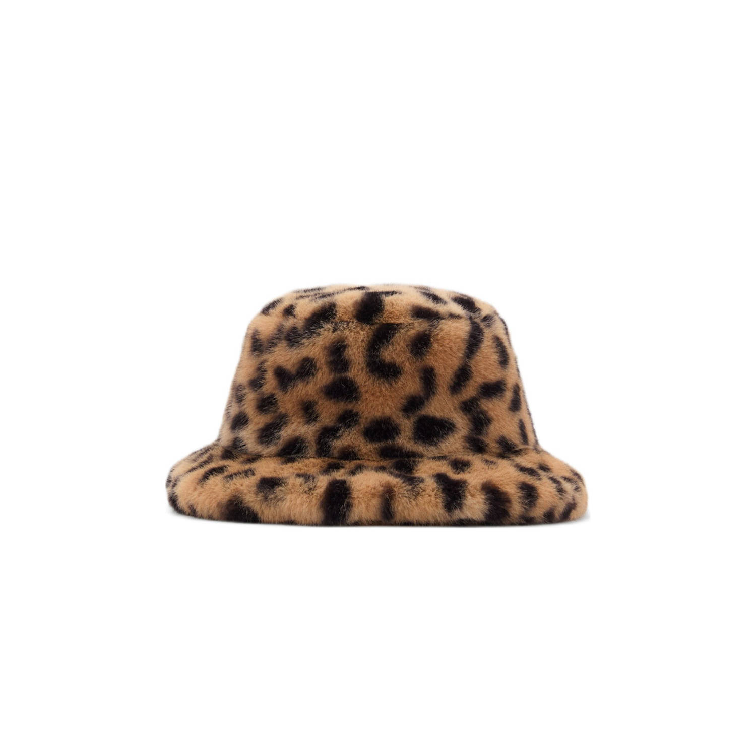 Mango bucket hat met panterprint bruin