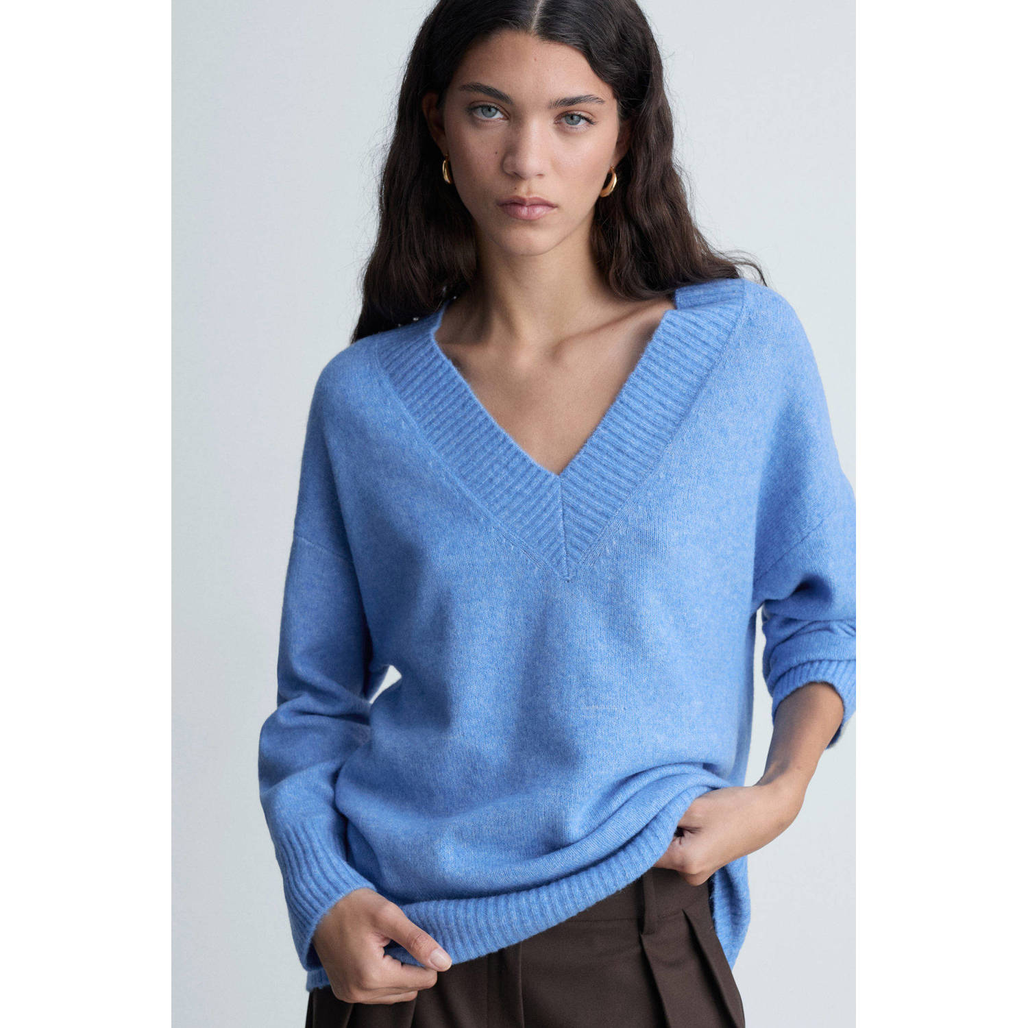 Mango gebreide trui blauw