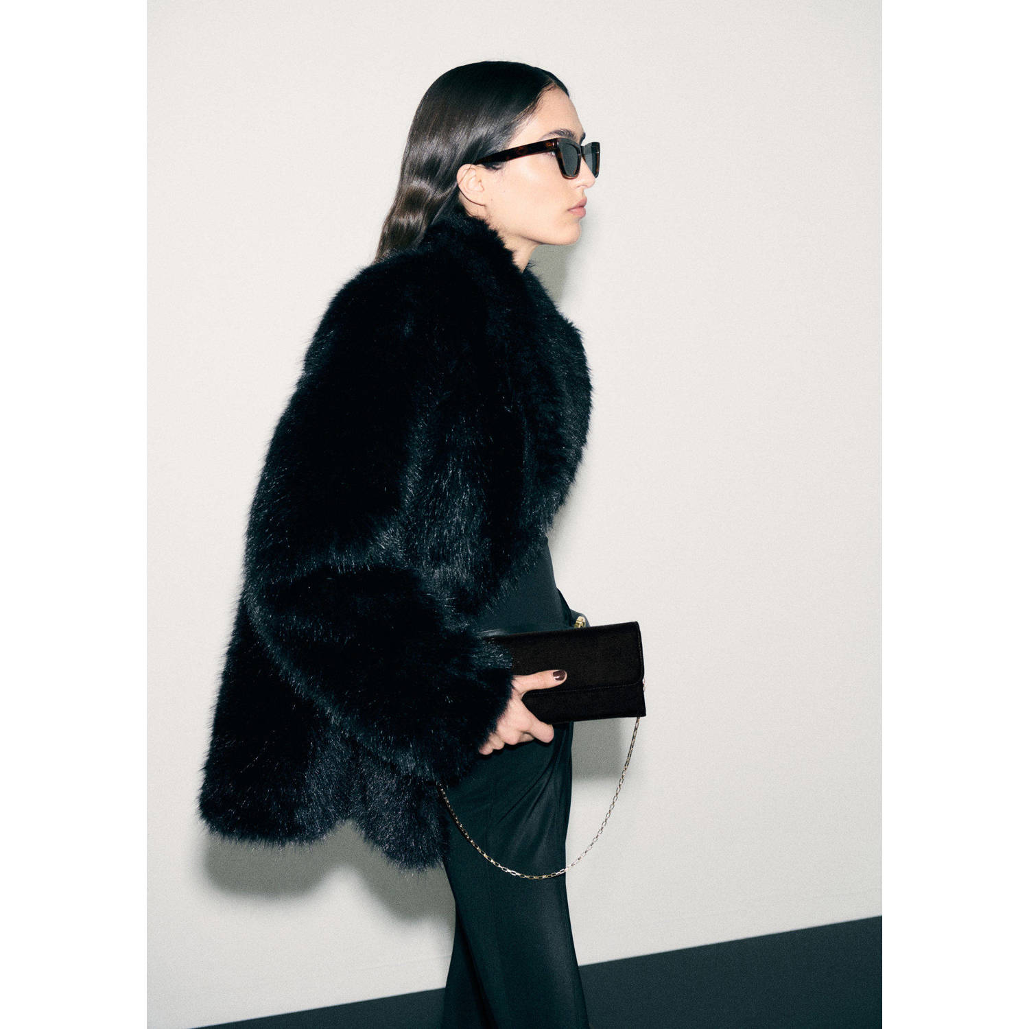 Mango clutch zwart