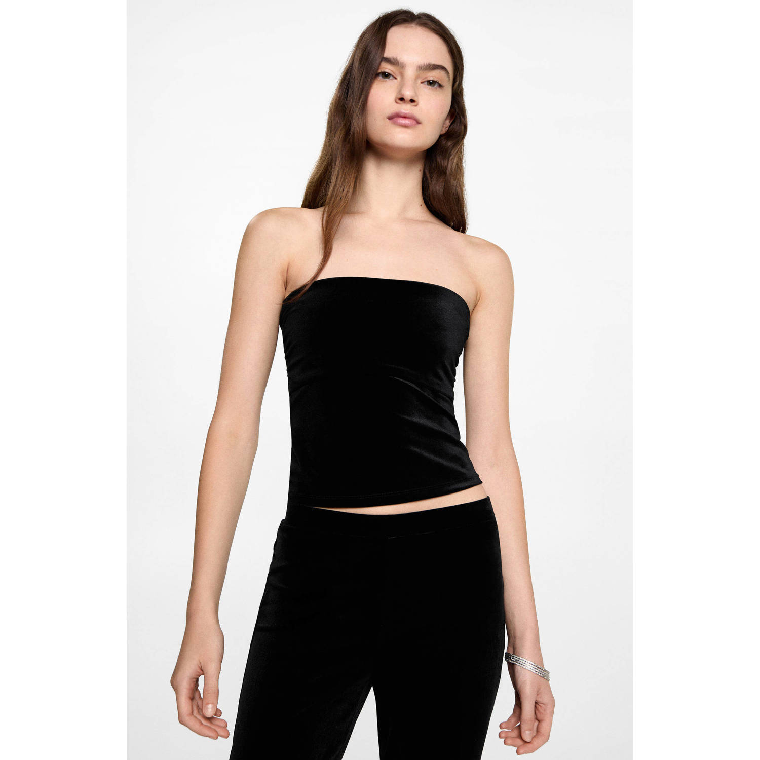 MANGO TEEN strapless top zwart