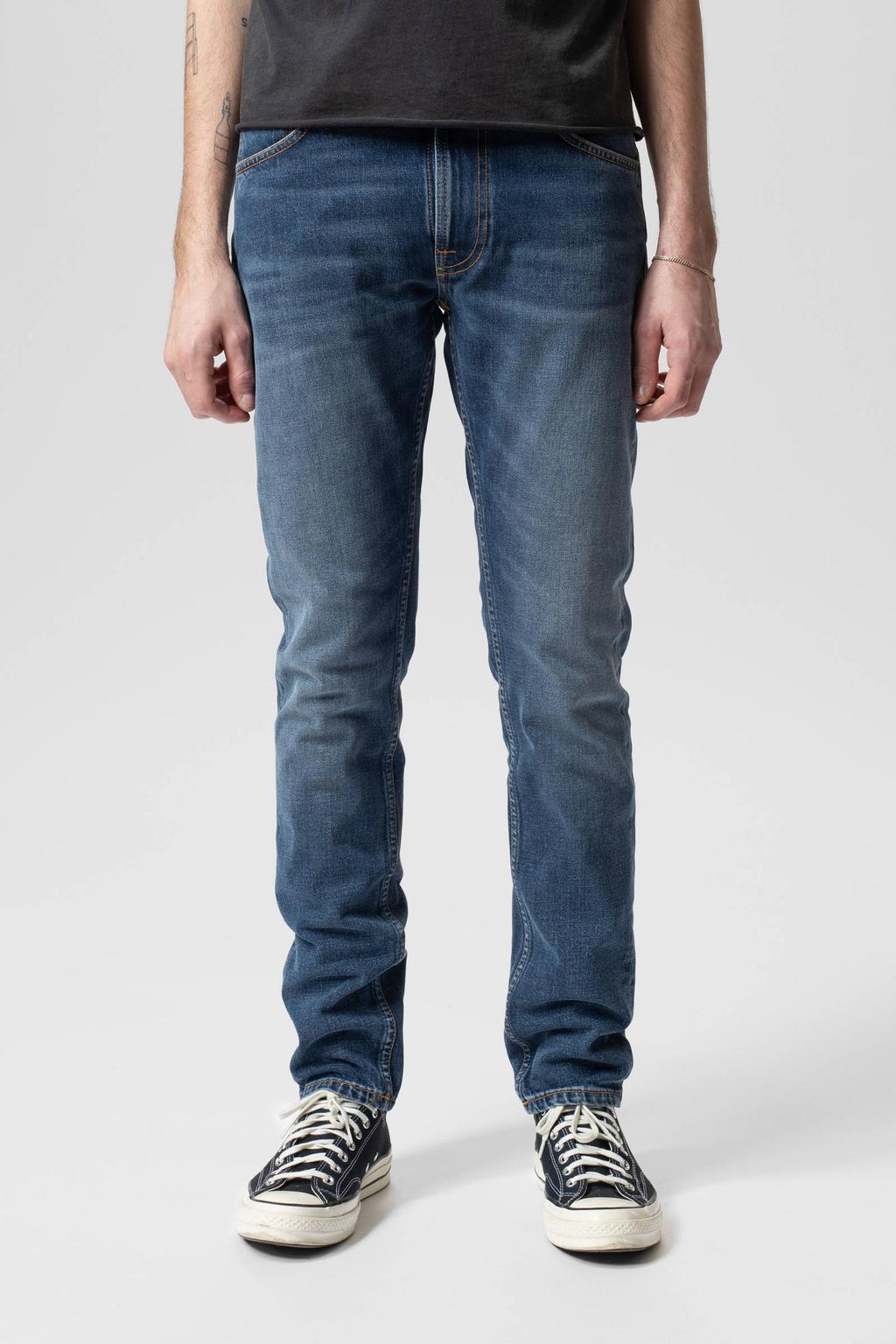 Nudie Jeans slim fit jeans Lean Dean troubled sea