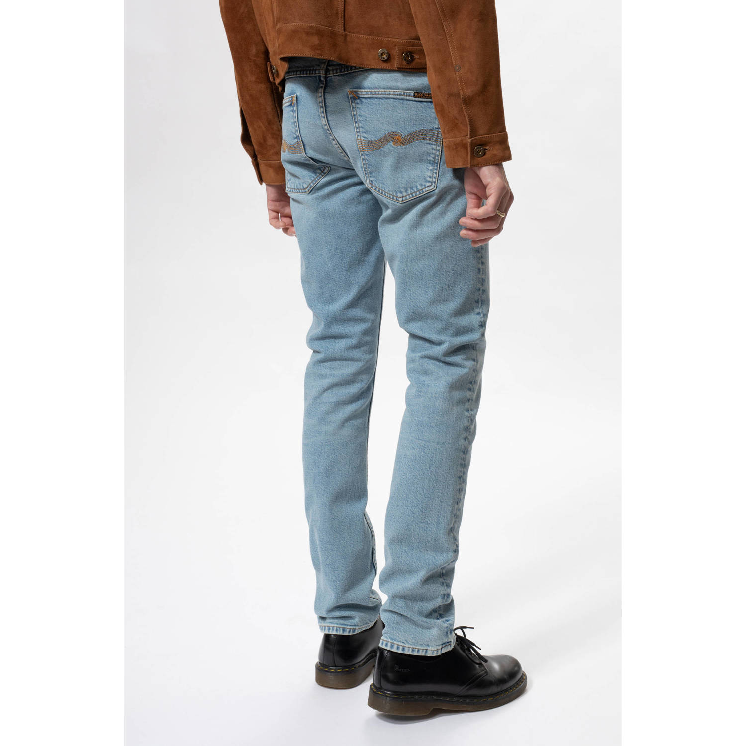 Nudie Jeans Lean Dean tapered slim fit jeans blue noise