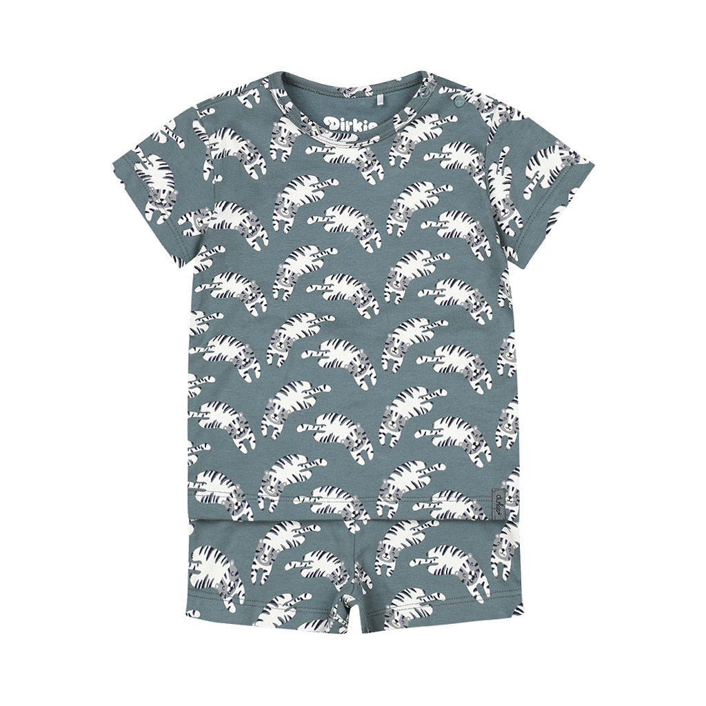 Dirkje shortama blauwgroen/ivoor