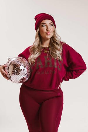 sweater met printopdruk donkerrood