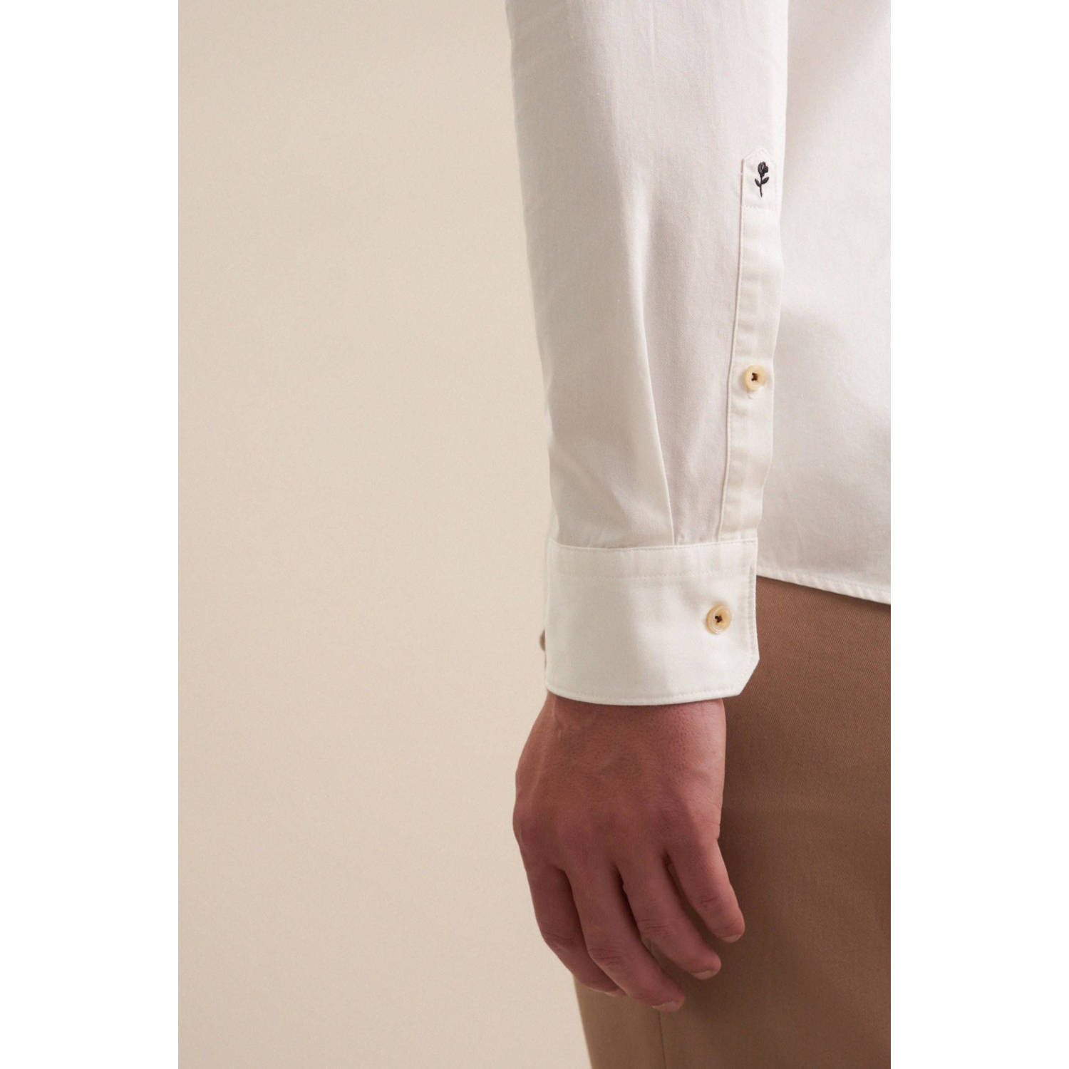 Seidensticker slim fit overhemd ecru