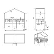 thumbnail: Vipack huisbed met ladder Dallas (90x200 cm)