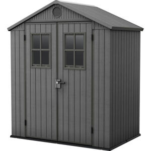 Darwin 64 Tuinhuis - dubbele deuren + ramen - 190x122x221 cm - Grijs