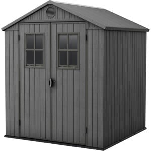 Darwin Keter Darwin 66 Tuinhuis - dubbele deuren + ramen - 190x183x221 cm - Grijs