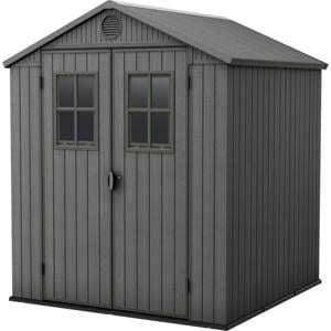 Darwin Keter Darwin 66 Tuinhuis - dubbele deuren + ramen - 190x183x221 cm - Grijs