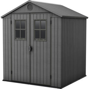 Darwin Keter Darwin 66 Tuinhuis - dubbele deuren + ramen - 190x183x221 cm - Grijs