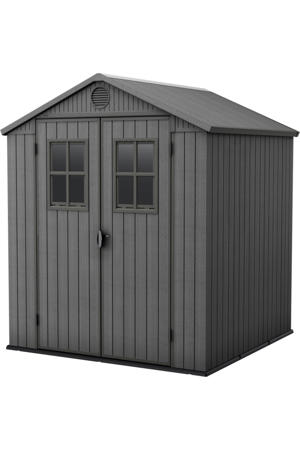 Darwin Keter Darwin 66 Tuinhuis - dubbele deuren + ramen - 190x183x221 cm - Grijs