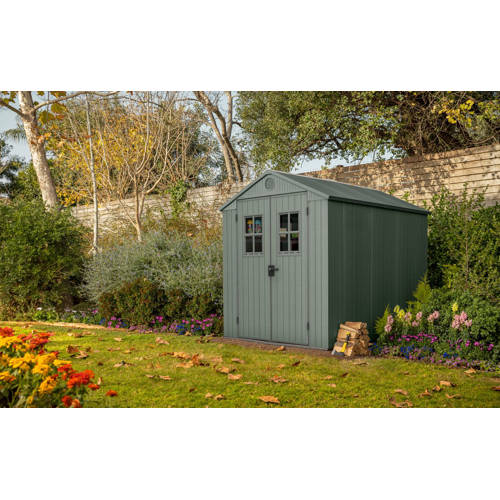 Keter Darwin Keter Darwin 68 Tuinhuis - dubbele deuren + ramen - 190x244x221 cm - Groen afbeelding