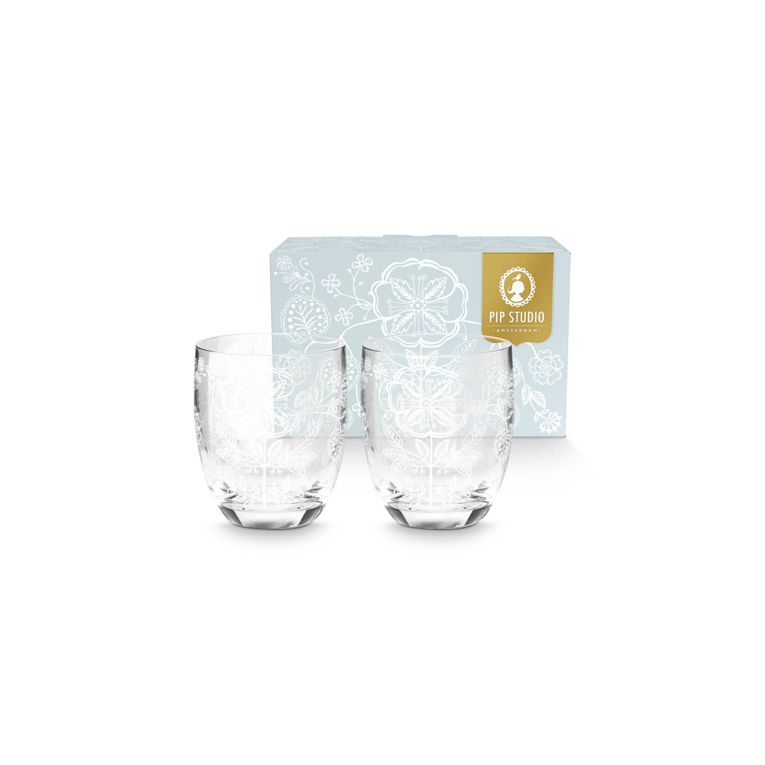 Pip Studio waterglas Lily&lotus (set van 2) (280 ml)